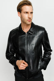 CLARIBEL PYTHN SKIN LEATHER  BLACK  20203-A