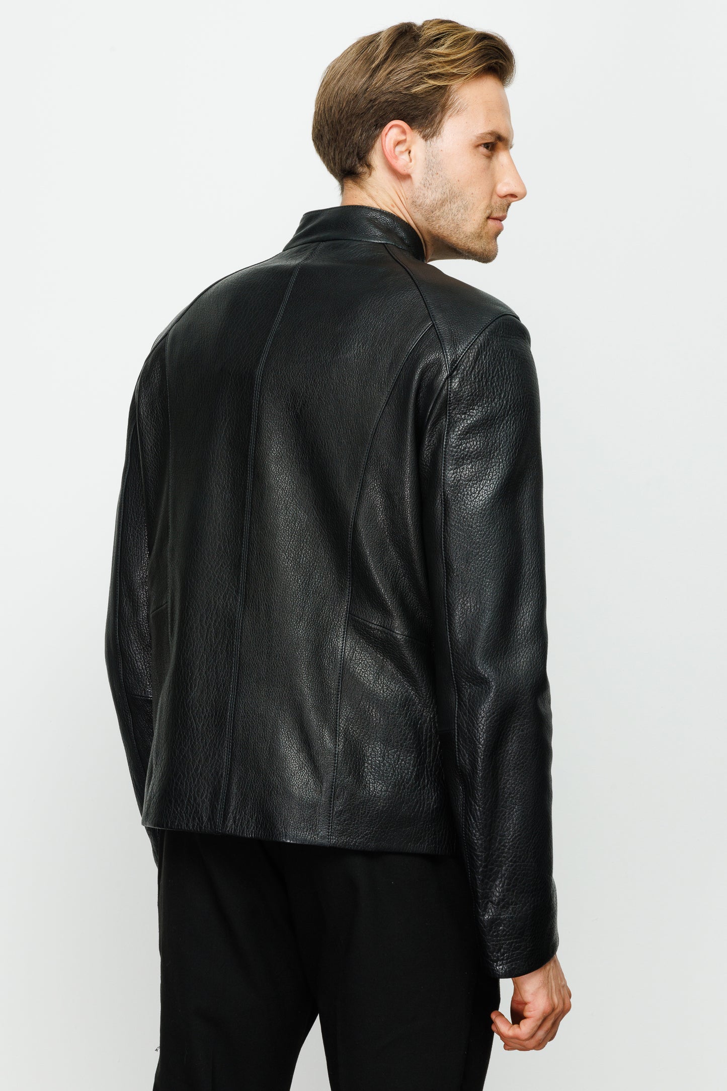 The Blanchard Black Leather Men  Jacket