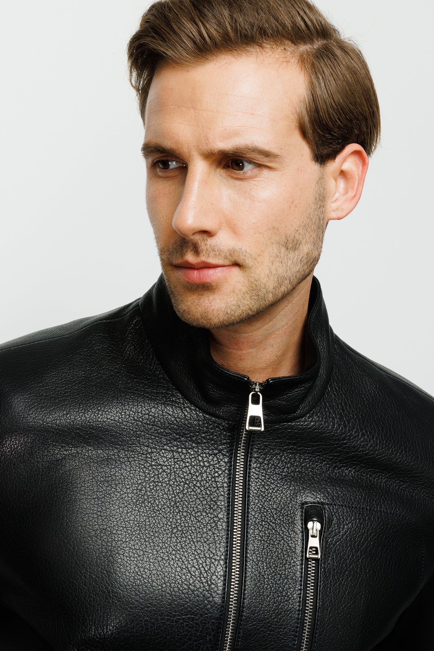 The Blanchard Black Leather Men  Jacket