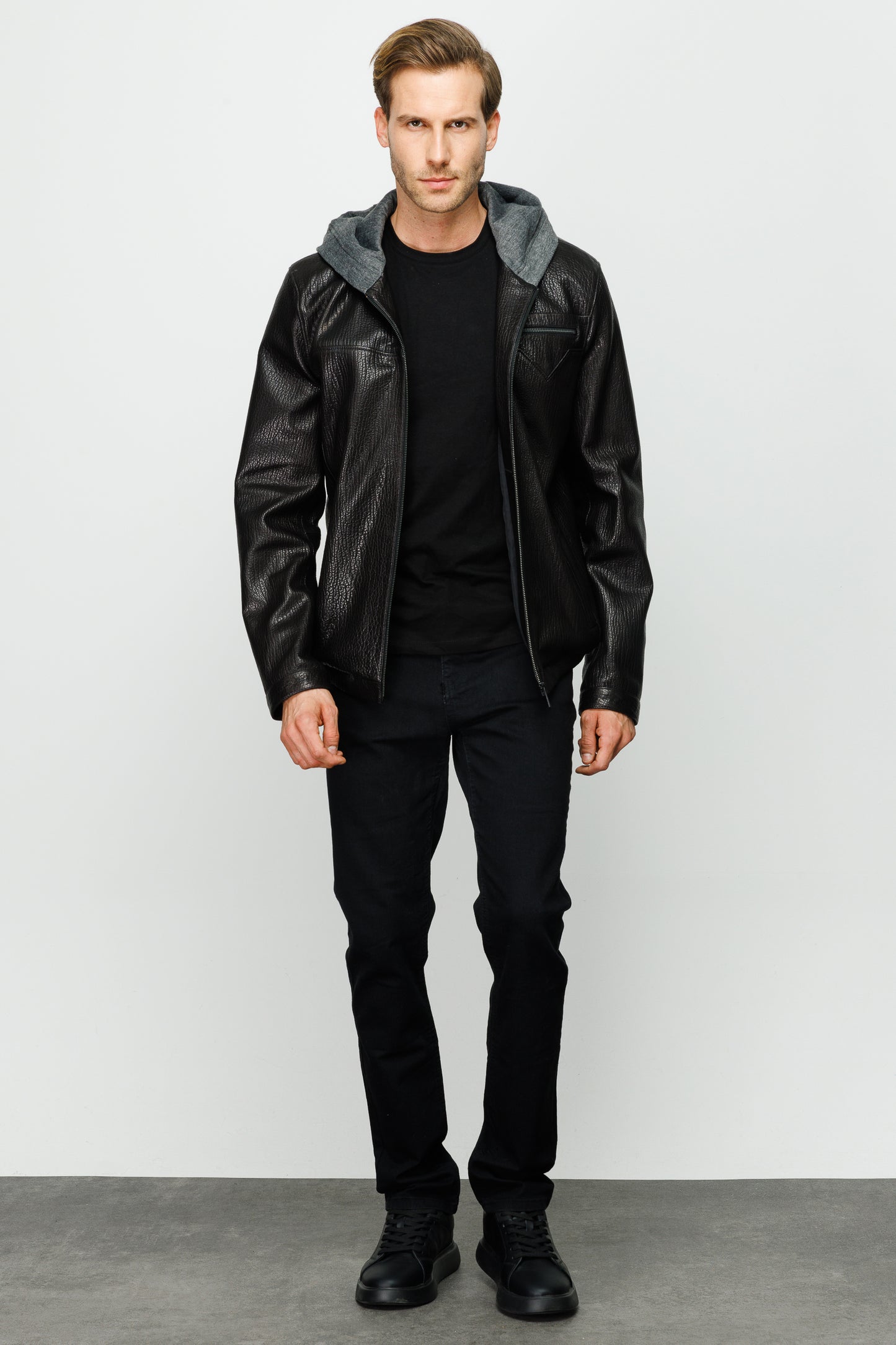 The Byron Ribi Black Leather Men Jacket