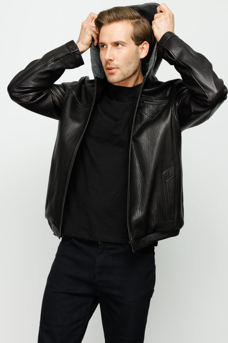 Byron Ribi Black Leather Jacket