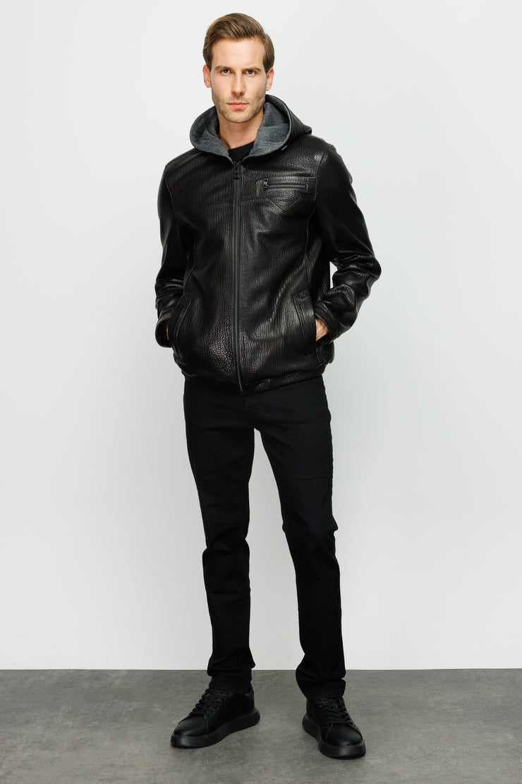 Byron Ribi Black Leather Jacket