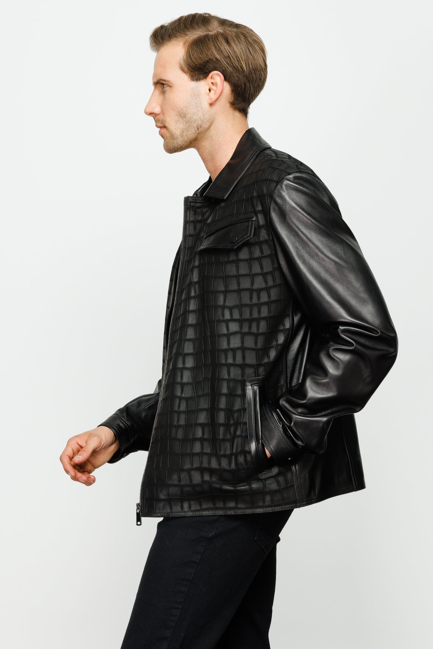 The Emerson Black Leather Men Jacket