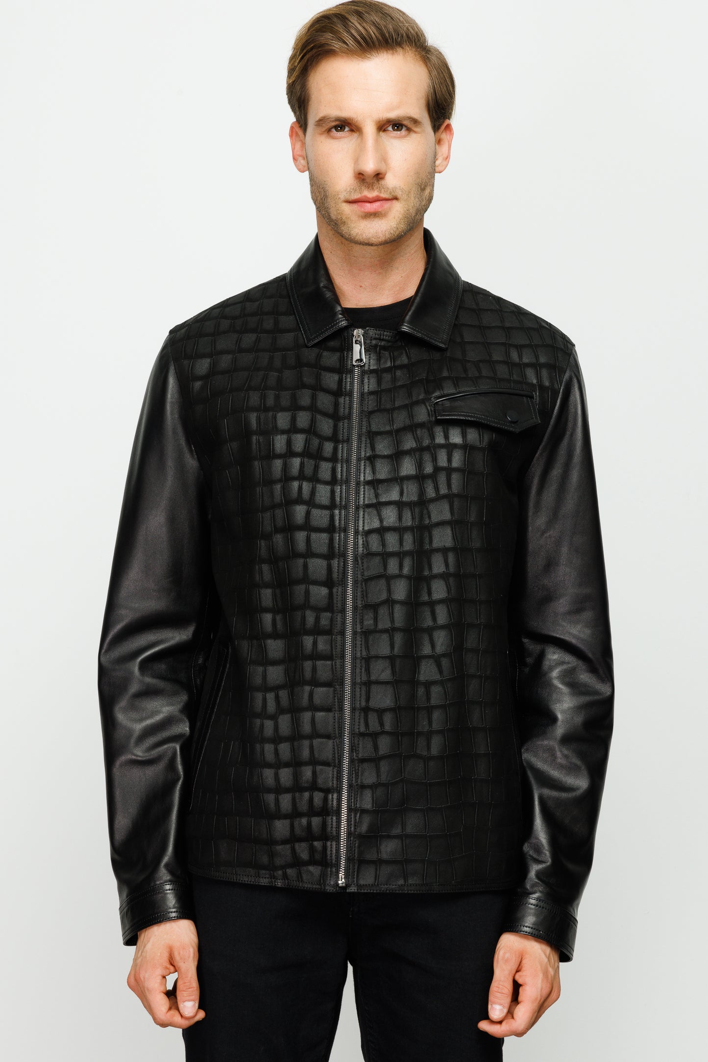 The Emerson Black Leather Men Jacket