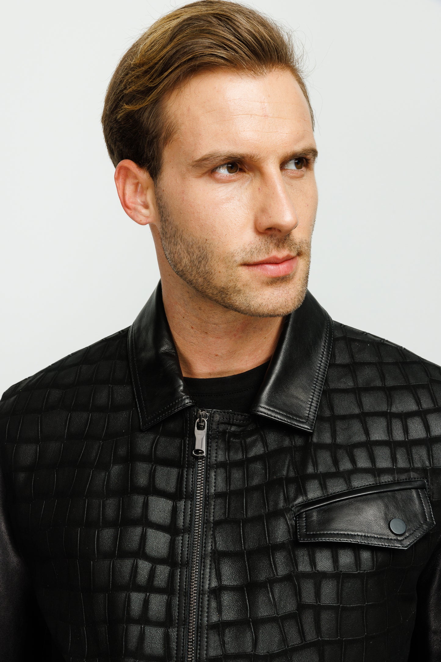 The Emerson Black Leather Men Jacket