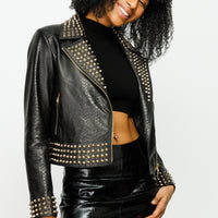 The Infanta Black Leather Women Jacket
