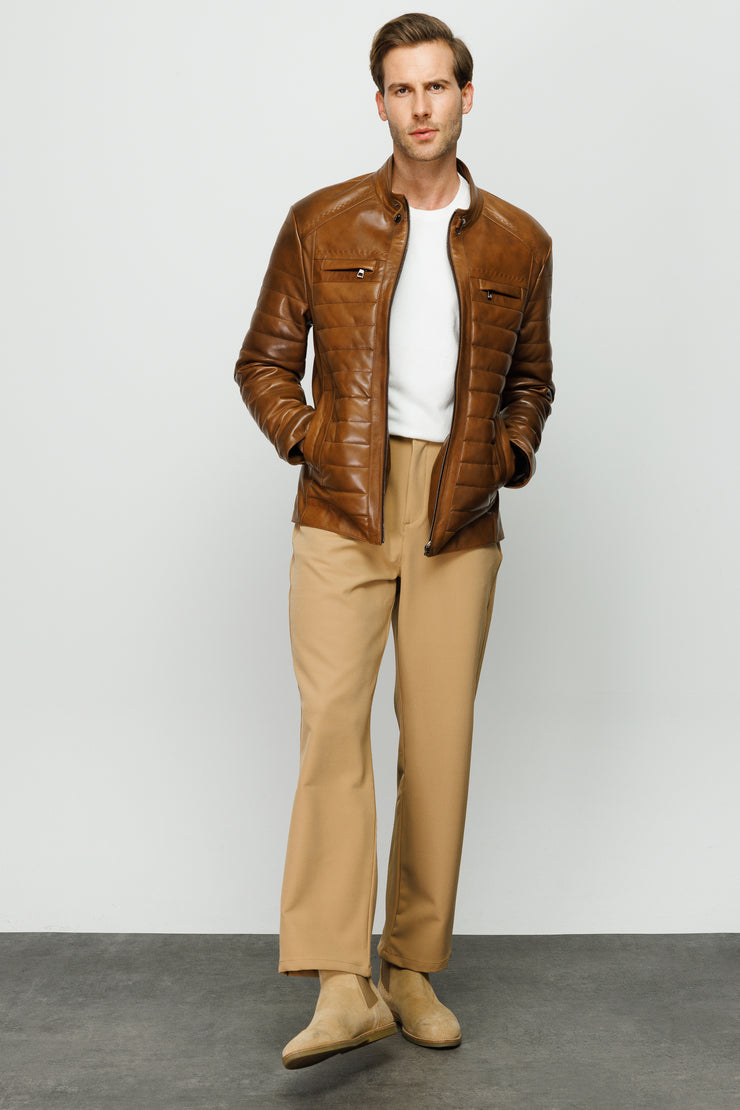 The Wilkerson Men Leather Jacket