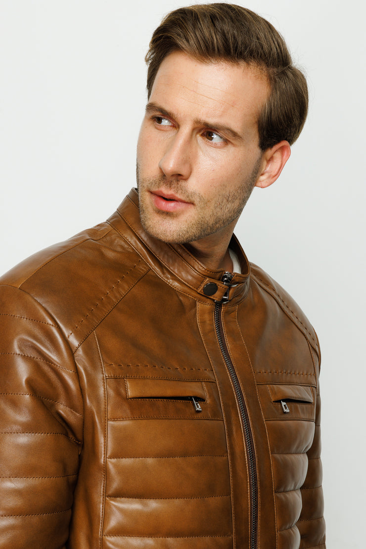 The Wilkerson Men Leather Jacket