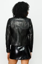 SINGAPORE LEATHER JACKET BLACK (15819-A)