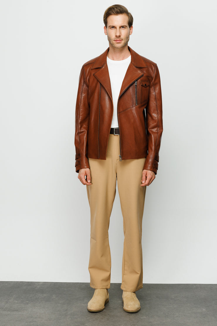The monola Men Leather Jacket