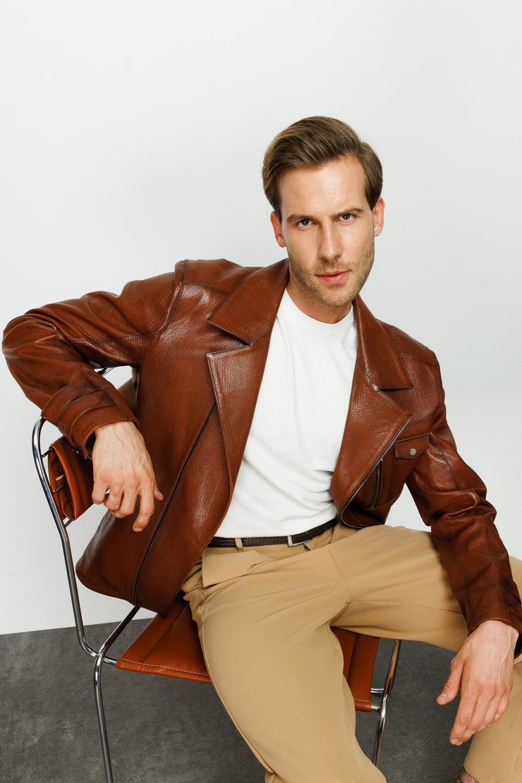 The monola Men Leather Jacket