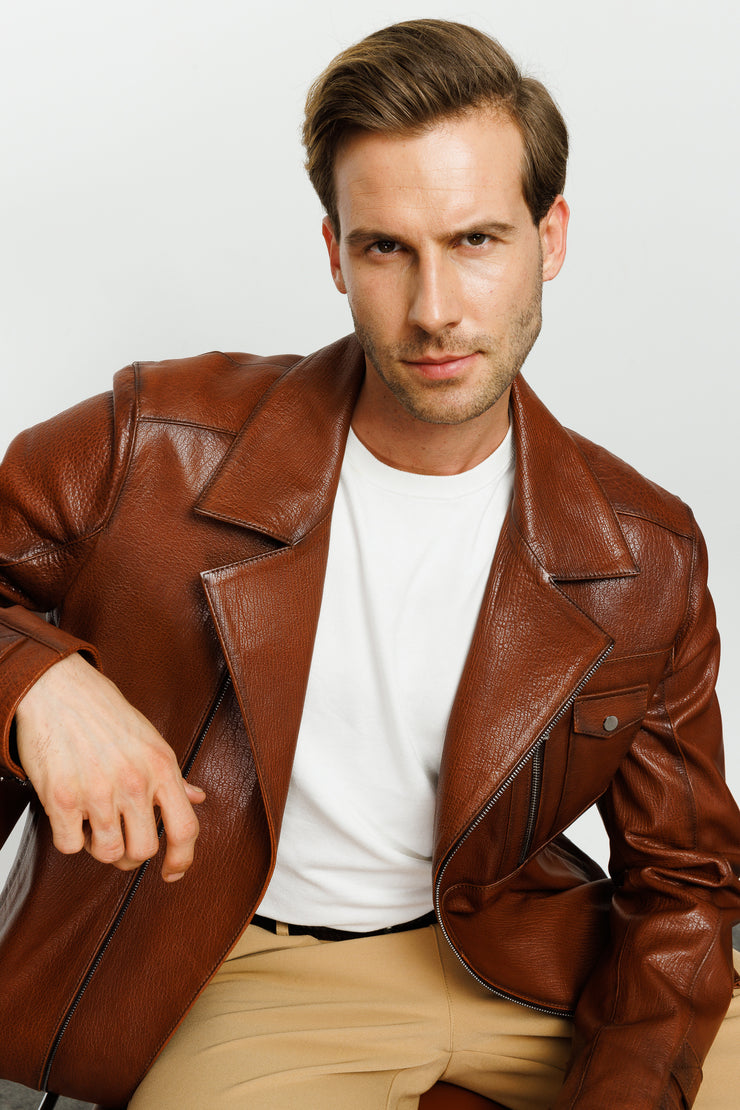 The monola Men Leather Jacket