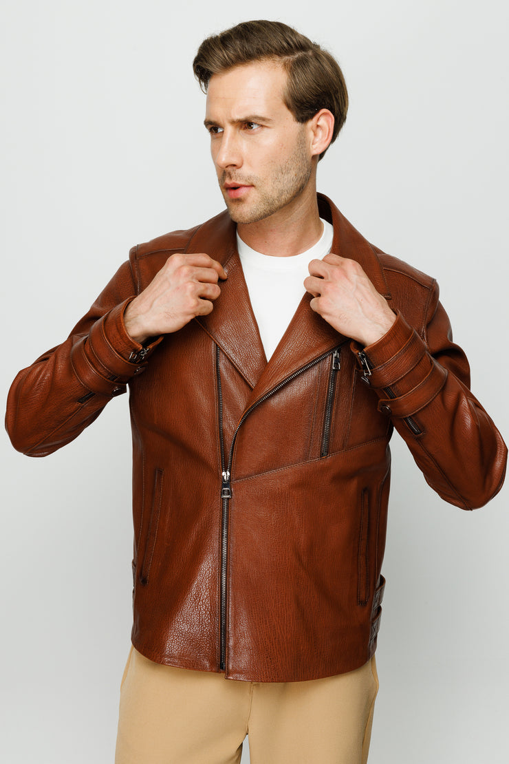 The monola Men Leather Jacket