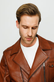 The monola Men Leather Jacket