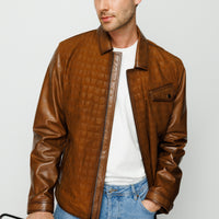 The Emerson Tan Leather Men Jacket