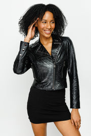 STARKE  LEATHER JACKET BLACK (15813-A)
