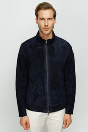 Alba Navy Leather Jacket