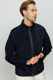 The Alba Navy Leather Jacket