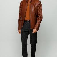 جاكيت رجال من الجلد البني بلانشارد