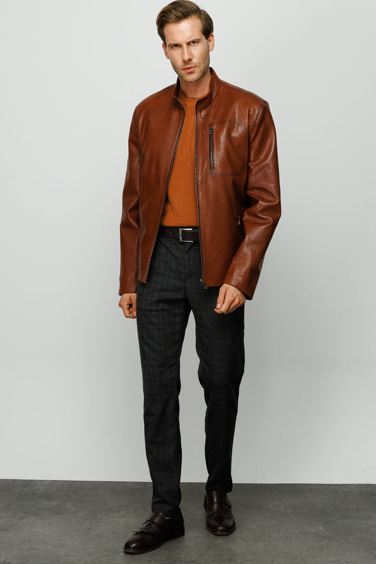 ELGIN BRROWN LEATHER JACKET