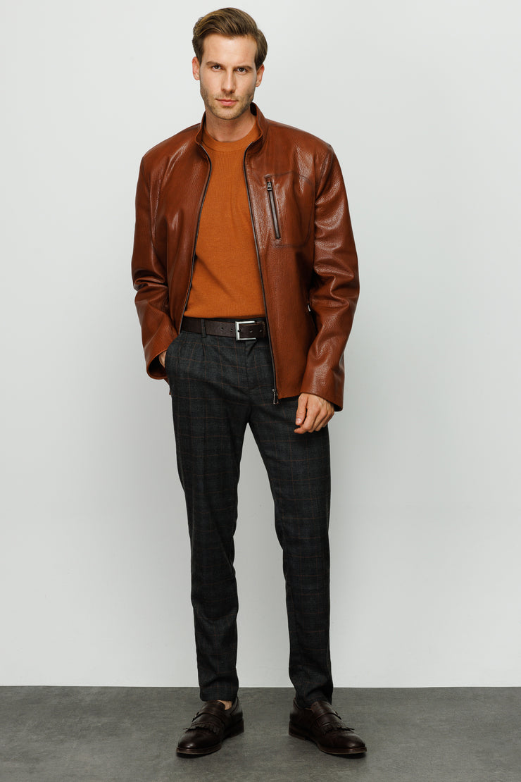ELGIN BRROWN LEATHER JACKET