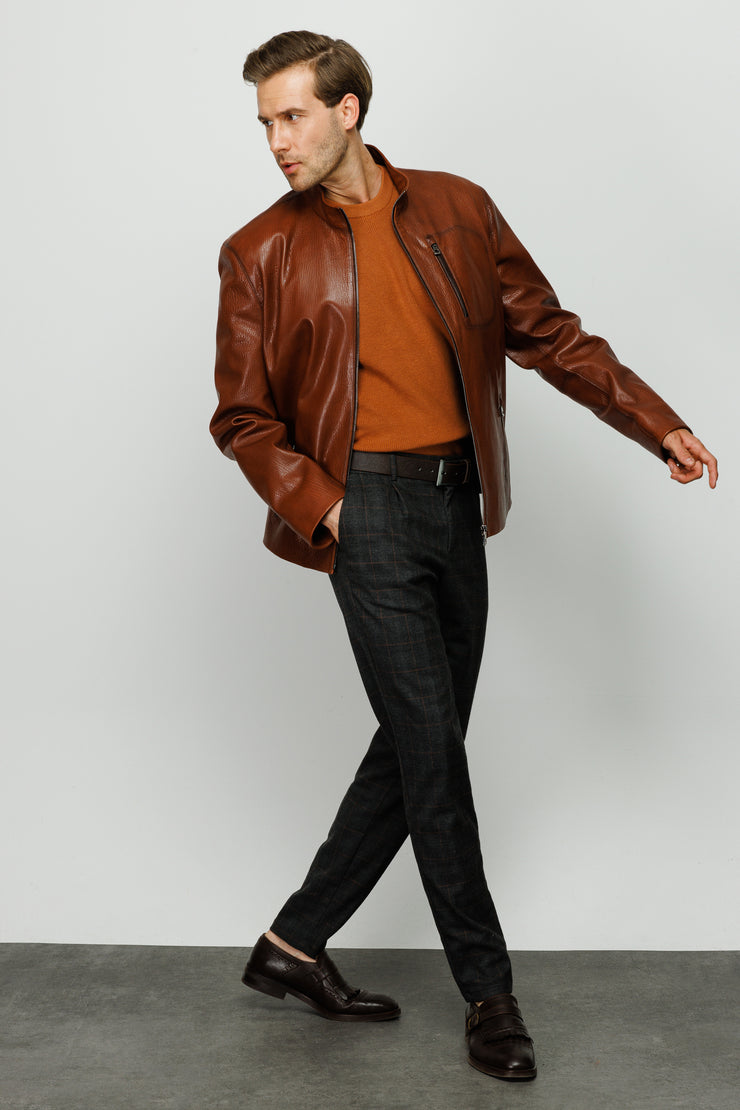 ELGIN BRROWN LEATHER JACKET
