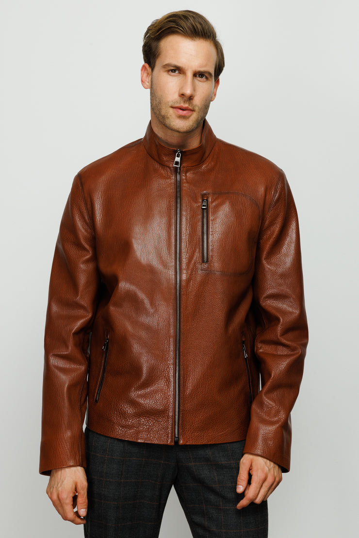 ELGIN BRROWN LEATHER JACKET