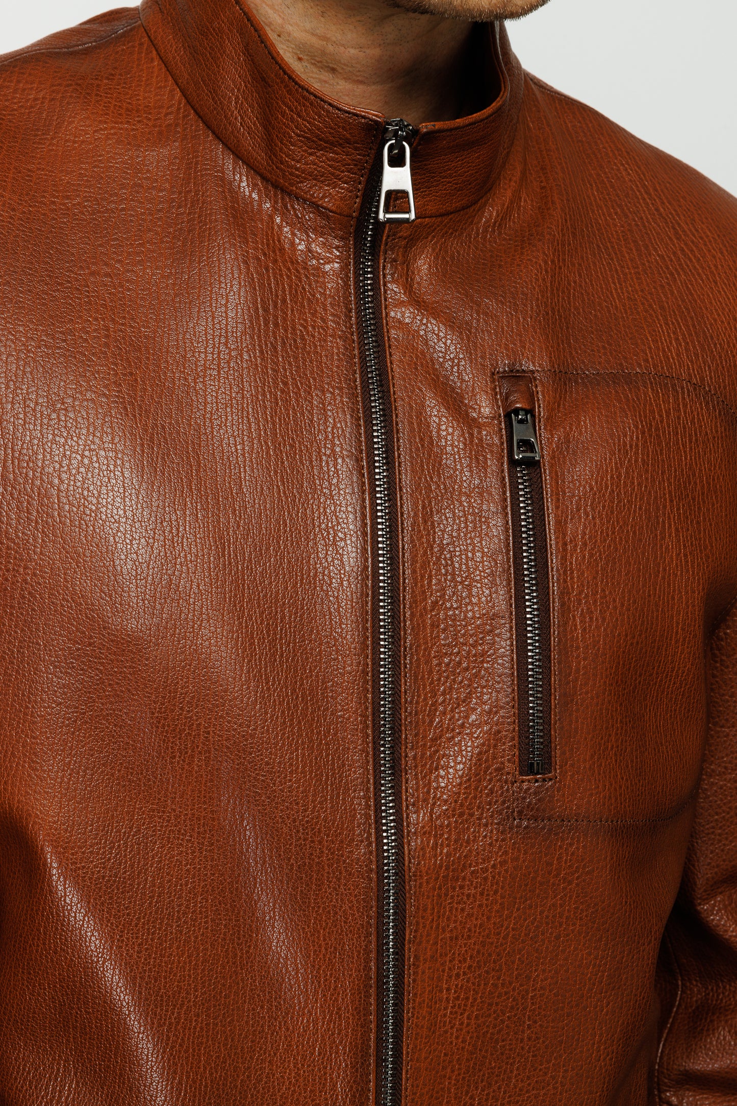 The Elgin Brown Leather Men Jacket
