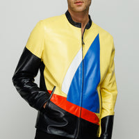 The Galt Yellow Leather Men Jacket