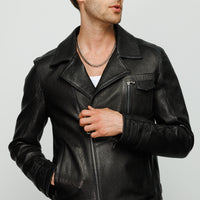 La chaqueta de cuero negra Monala para hombre 