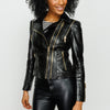 Chaqueta de piel de pitón negra para mujer de The Queen 