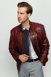 The Boss Pythn Burgundy Leather Jacket