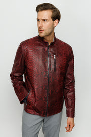 The Boss Pythn Burgundy Leather Jacket