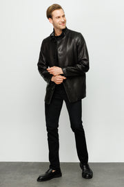Barclay Black Leather Jacket