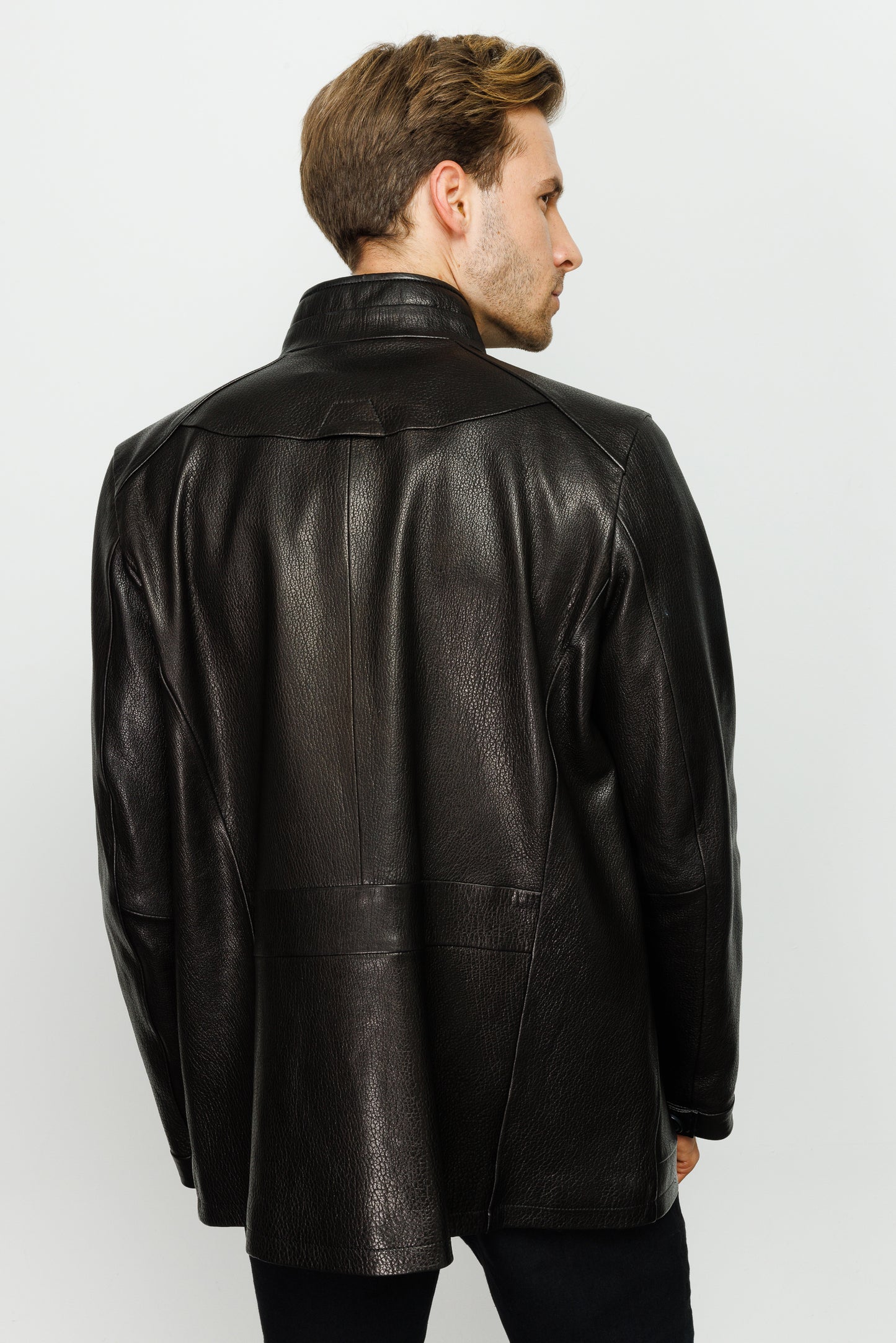 The Barclay Black Leather Men Jacket