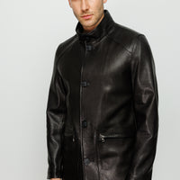 La chaqueta de cuero negra Barclay para hombre 