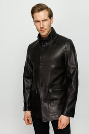 Barclay Black Leather Jacket