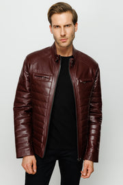 The Willkerson Burgundy Leather Jacket