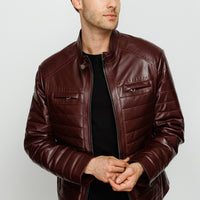 The Wilkerson Burgundy Leather Men Jacket