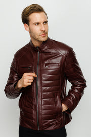 The Willkerson Burgundy Leather Jacket
