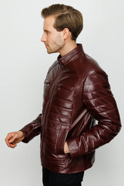 The Willkerson Burgundy Leather Jacket