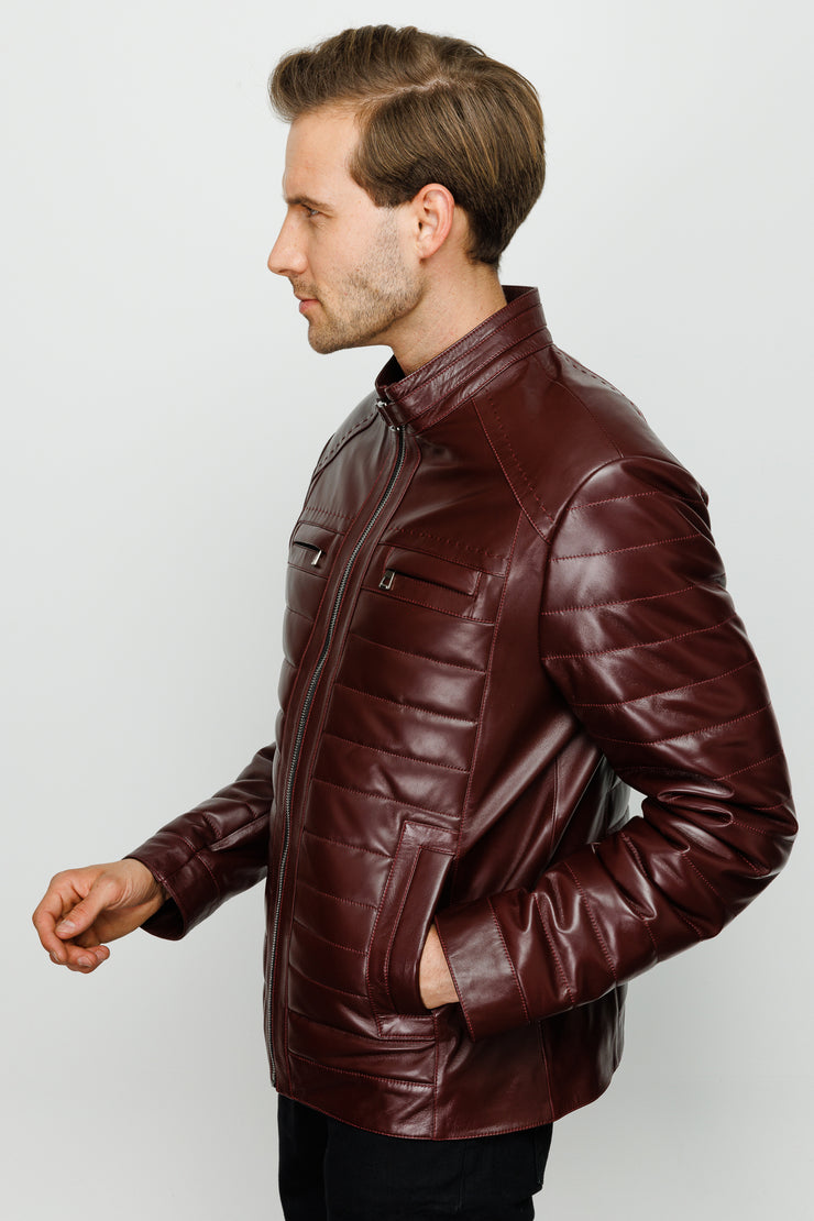 The Willkerson Burgundy Leather Jacket