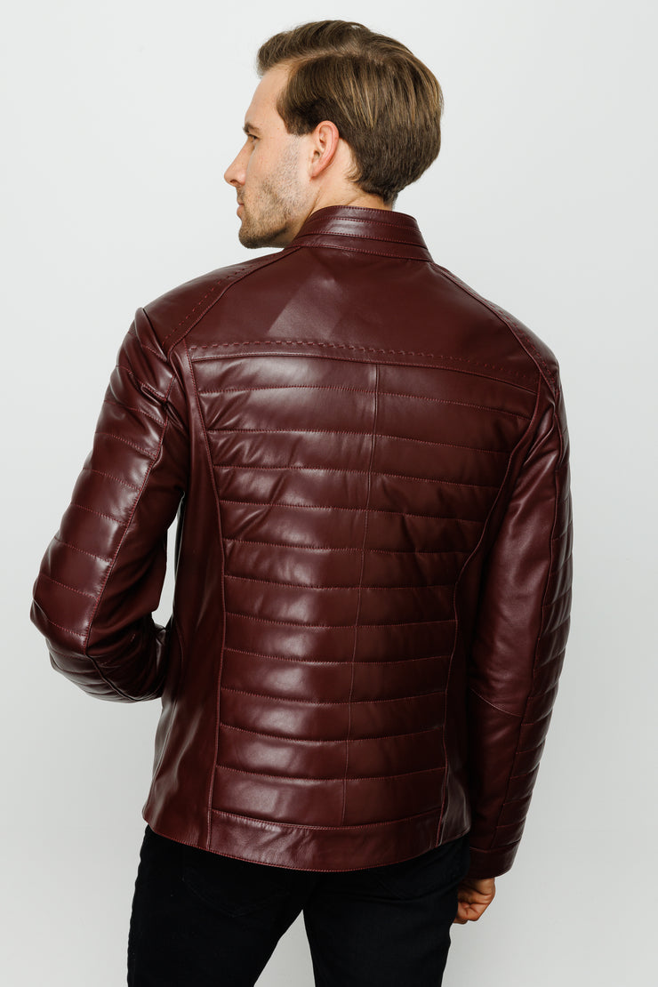 The Willkerson Burgundy Leather Jacket