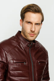 The Willkerson Burgundy Leather Jacket