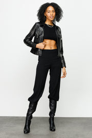 PIANE  LEATHER JACKET BLACK (15821-A)
