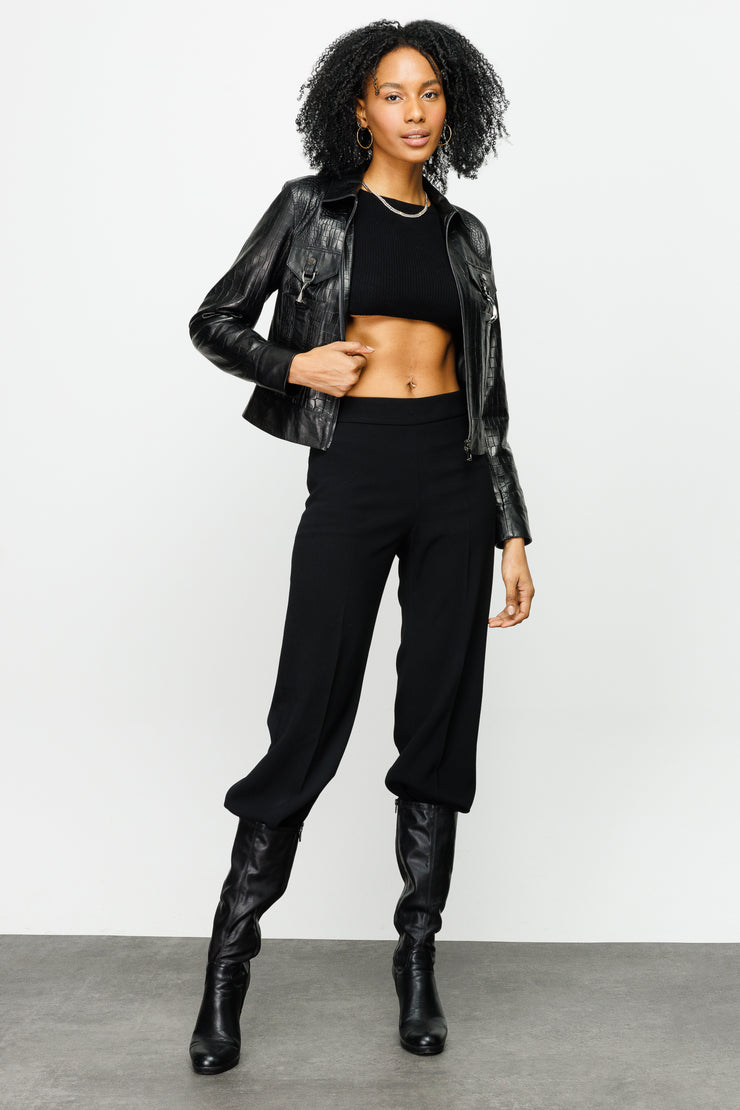 PIANE  LEATHER JACKET BLACK (15821-A)