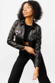 PIANE  LEATHER JACKET BLACK (15821-A)