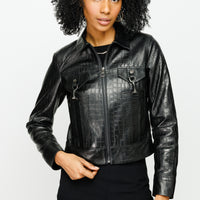 La chaqueta de cuero negra para mujer Piane 