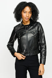 PIANE  LEATHER JACKET BLACK (15821-A)