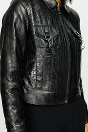 PIANE  LEATHER JACKET BLACK (15821-A)